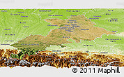 Satellite Panoramic Map of Haute-Garonne, physical outside