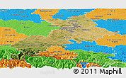 Satellite Panoramic Map of Haute-Garonne, political outside