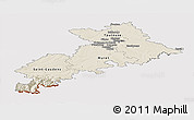 Shaded Relief Panoramic Map of Haute-Garonne, cropped outside