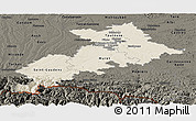 Shaded Relief Panoramic Map of Haute-Garonne, darken