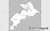 Gray Simple Map of Haute-Garonne, cropped outside
