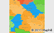 Political Simple Map of Haute-Garonne, political shades outside