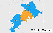 Political Simple Map of Haute-Garonne, single color outside