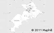 Silver Style Simple Map of Haute-Garonne, single color outside