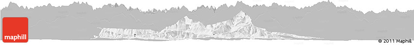 Gray Horizon Map of Bagneres-de-Bigorre, single color outside