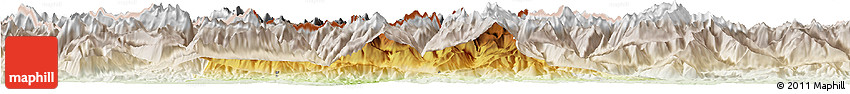 Physical Horizon Map of Bagneres-de-Bigorre, lighten