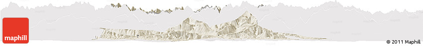 Shaded Relief Horizon Map of Bagneres-de-Bigorre, single color outside