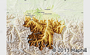 Physical Map of Bagneres-de-Bigorre, lighten