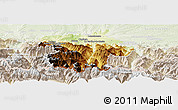 Physical Panoramic Map of Bagneres-de-Bigorre, lighten
