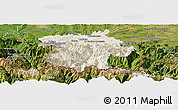 Shaded Relief Panoramic Map of Bagneres-de-Bigorre, satellite outside