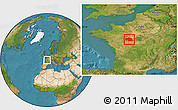 Satellite Location Map of Tours
