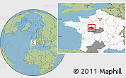 Savanna Style Location Map of Tours, highlighted country, highlighted grandparent region