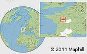 Savanna Style Location Map of Tours, highlighted grandparent region