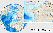Shaded Relief Location Map of Tours
