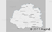 Gray 3D Map of Indre, single color outside