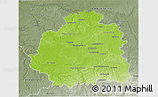 Physical 3D Map of Indre, semi-desaturated