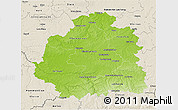 Physical 3D Map of Indre, shaded relief outside