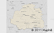 Shaded Relief 3D Map of Indre, desaturated
