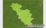 Physical 3D Map of Issoudun, darken