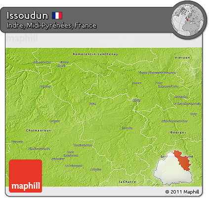 Physical 3D Map of Issoudun