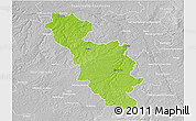 Physical 3D Map of Issoudun, lighten, desaturated