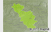 Physical 3D Map of Issoudun, semi-desaturated