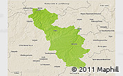 Physical 3D Map of Issoudun, shaded relief outside