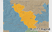 Political 3D Map of Issoudun, semi-desaturated