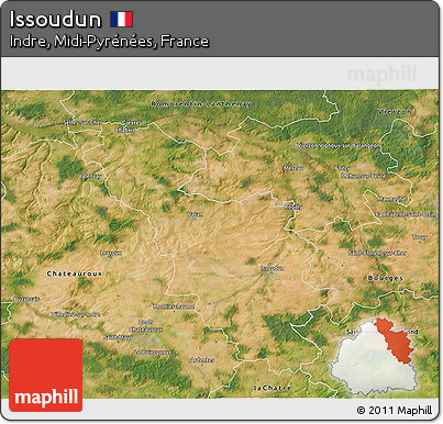 Satellite 3D Map of Issoudun