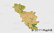 Satellite 3D Map of Issoudun, single color outside