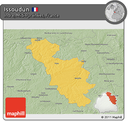 Savanna Style 3D Map of Issoudun