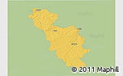 Savanna Style 3D Map of Issoudun, single color outside