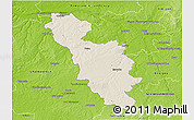 Shaded Relief 3D Map of Issoudun, physical outside