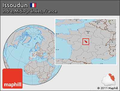 Gray Location Map of Issoudun