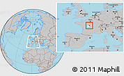 Gray Location Map of Issoudun, highlighted parent region, within the entire country