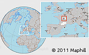 Gray Location Map of Issoudun, highlighted parent region, highlighted grandparent region, within the entire country