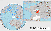 Gray Location Map of Issoudun, highlighted parent region, highlighted grandparent region