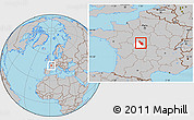 Gray Location Map of Issoudun, highlighted parent region
