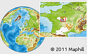 Physical Location Map of Issoudun, highlighted parent region, highlighted grandparent region