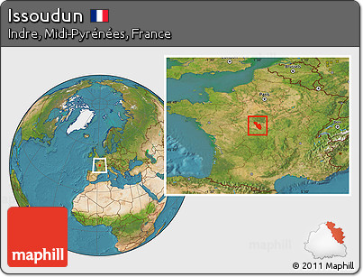 Satellite Location Map of Issoudun