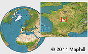Satellite Location Map of Issoudun, highlighted parent region