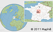 Savanna Style Location Map of Issoudun, highlighted country, highlighted parent region