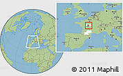 Savanna Style Location Map of Issoudun, highlighted parent region, highlighted grandparent region, within the entire country