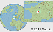 Savanna Style Location Map of Issoudun, highlighted parent region