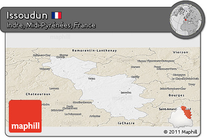 Classic Style Panoramic Map of Issoudun