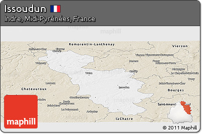 Classic Style Panoramic Map of Issoudun