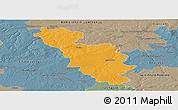 Political Panoramic Map of Issoudun, semi-desaturated