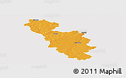 Political Panoramic Map of Issoudun, single color outside