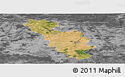 Satellite Panoramic Map of Issoudun, desaturated