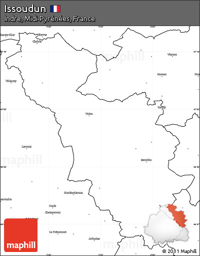 Blank Simple Map of Issoudun